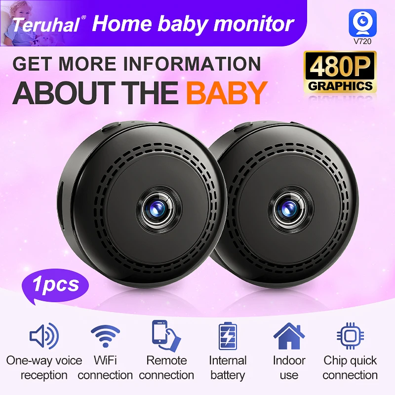 

Беспроводная мини-камера HD с ночным видением, беспроводная IP-камера с обнаружением движения, умная домашняя камера безопасности, камера видеонаблюдения для собак