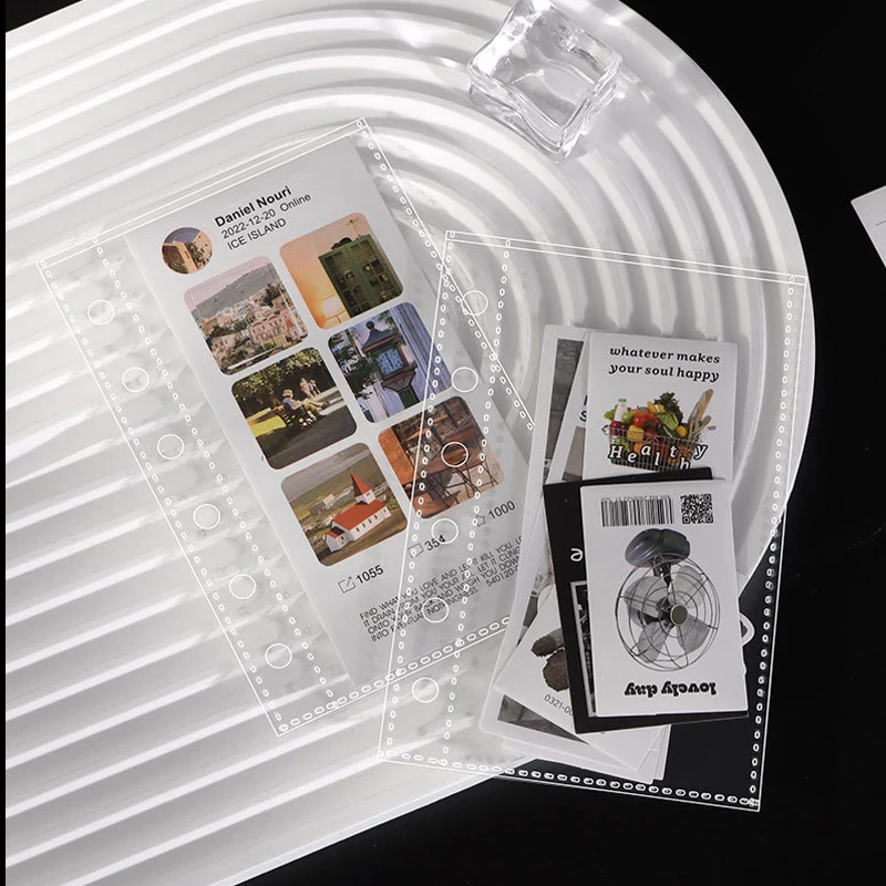 

10pcs 6 Holes Card Ticket Looseleaf Paper A7 Single Pane Card Page Replacement Inserts Small Card Looseleaf Album for Collectors
