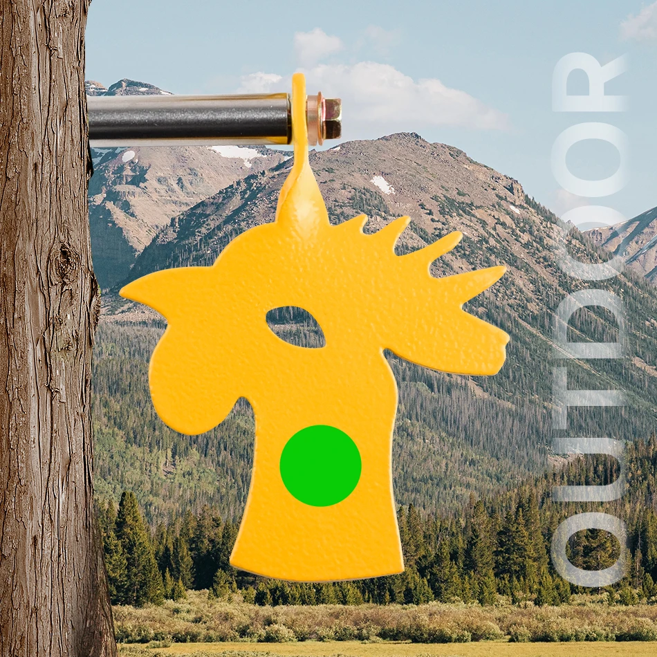 Metal Yellow Animal Chicken 360 ° Rotating Targets Soft Egg Air Gun Target Insertion Tree Rotation Outdoor Hunting Shooting