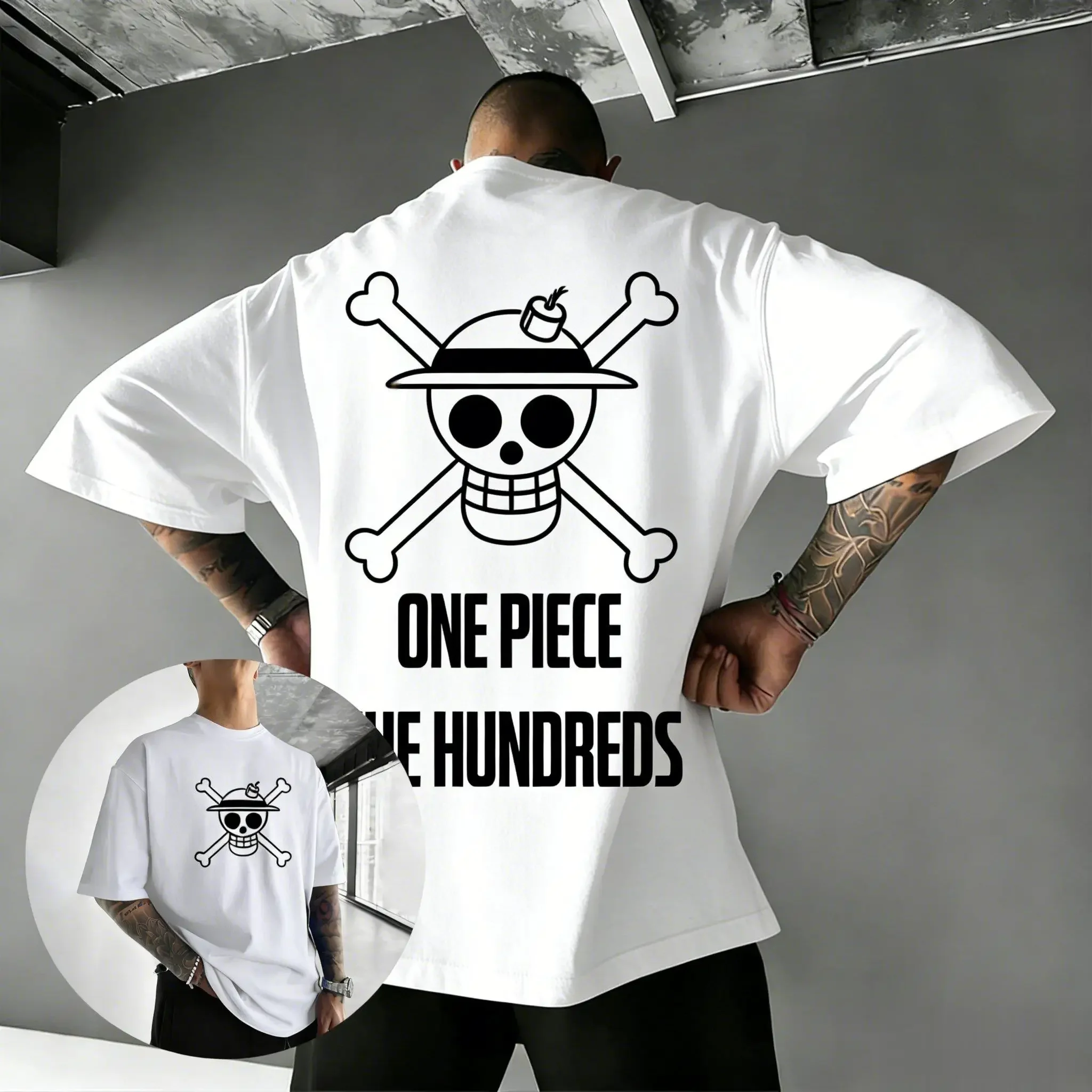 

2026 Новая цельная футболка в стиле аниме для мужчин и женщин, летняя хлопковая уличная футболка с короткими рукавами и графическим рисунком, повседневные топы с черепом Jolly Roger Y2k