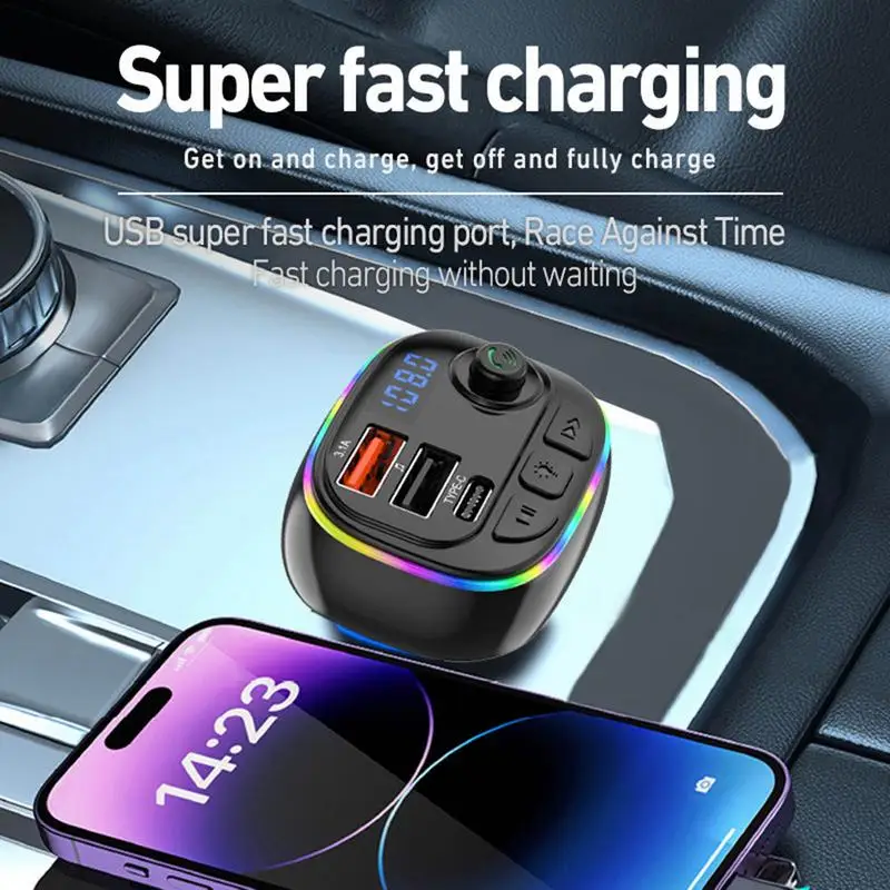 Wireless Radio Music Adapter USB Fast Charging Car Charger Portable Music Player Plug-And-Play FM Transmitter For Travel Daily