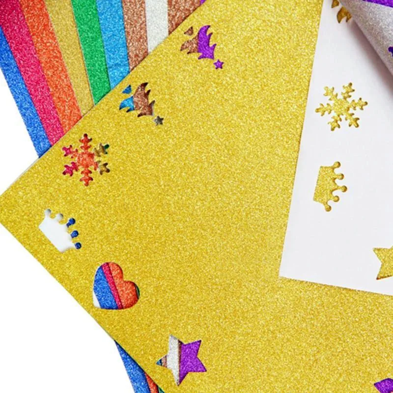 10pcs 250g Gold Glitter Pearl Paper Coloured Gold Powder Christmas Paper A4 Craft Card Shaped Cardstock Wedding Decorations