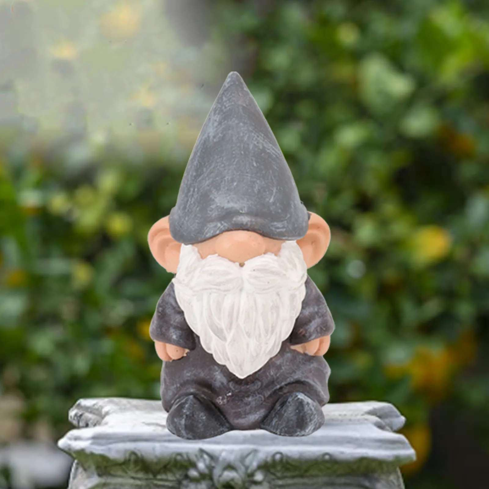 Garden Gnome Resin Structure Stable Bottom Retro Style Gnome Figurine For Patio Porch Decorations Pointed Head