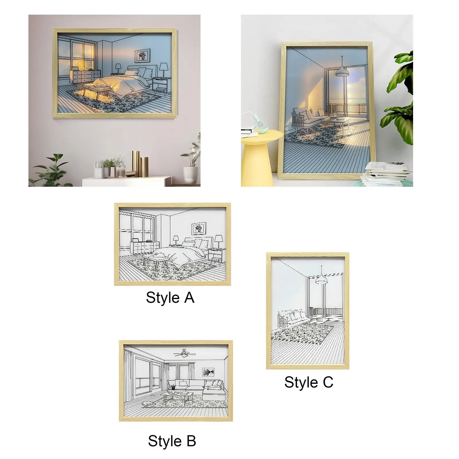

Light up Painting 3 Colors Changing Light and Shadow Painting Art Painting