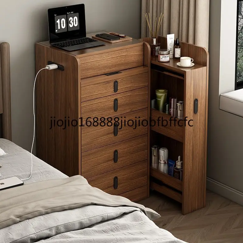 Suitable for New Chinese-style solid wood cosmetic table dresser small apartment multi-functional mini bedside storage cabinet