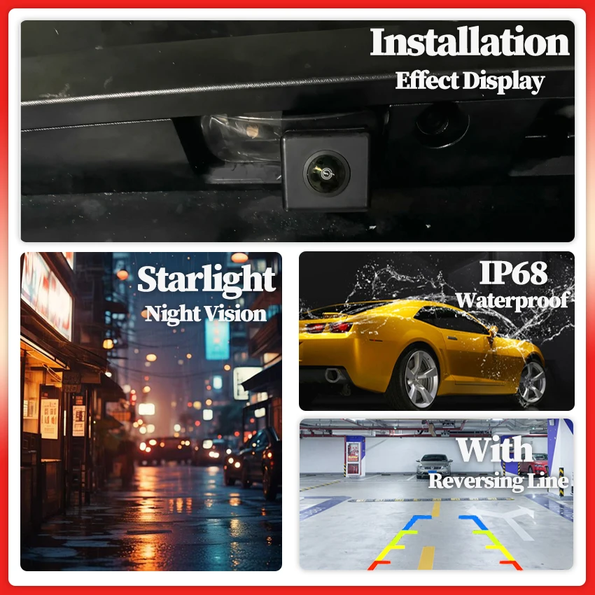 Full HD Night Vision 080P 140° FishEye Vehicle Rear View Backup Camera For KIA Naza Sorento BL MK1 2003 2004 2005 2006 2007 2008