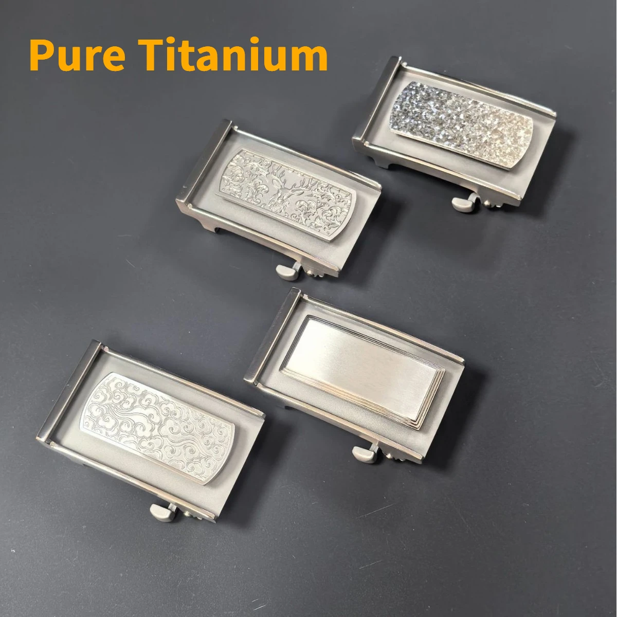 

3.5CM/3.8CM Solid Titanium Automatic Buckle for Mens Belts Light Business Toothless Buckle Hypoallergenic No Rust Belt Buckles