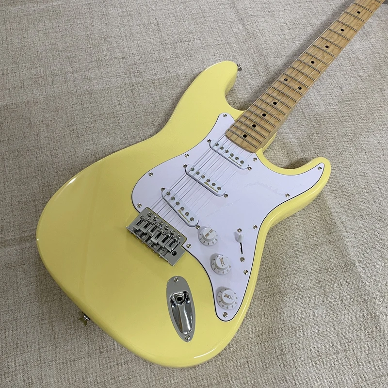 

Электрогитара Vicers 21 Frets 6 String ST, кленовый гриф, корпус из липы, звукосниматели SSS, в стиле Yellow White Stripe, в наличии