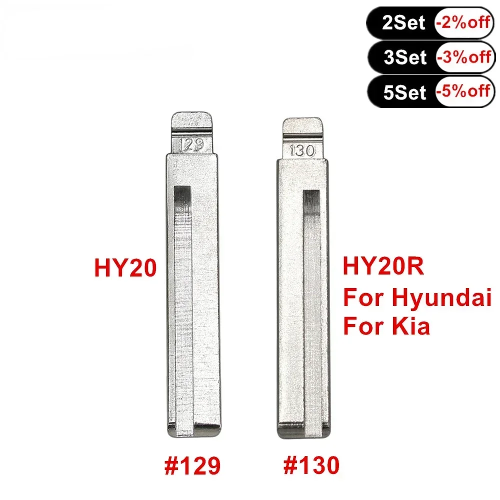 1ชิ้นอะไหล่กุญแจรถกุญแจรถกุญแจเปล่าแบบไม่ตัดใบมีด #129 #130 HY20 HY20R KD VDI รีโมทกุญแจรถสำหรับ Kia Hyundai