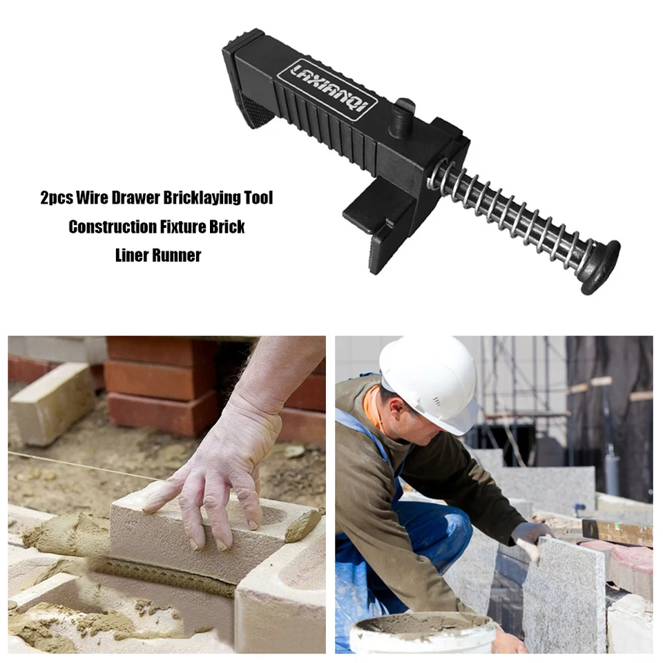 2pcs Brick Liner, Brick Liner Runner Leveling Tool Bricklayer Tools Accessories Line Blocks for Masonry Modeling Tools Red Plastic Bricklaying Tool Fixer for Building Construction