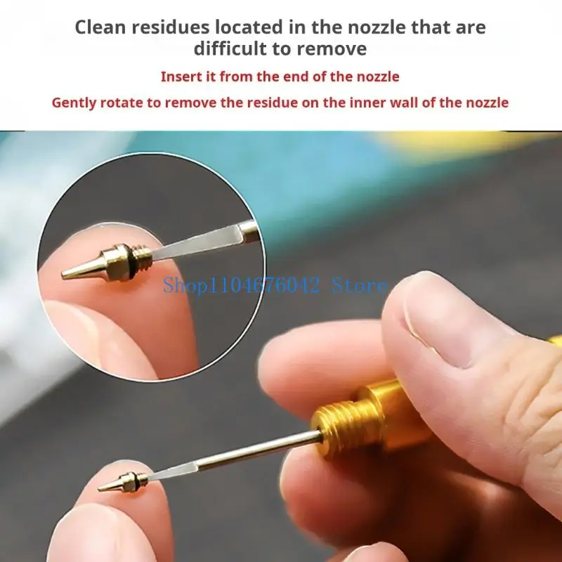 652F Professional Air Brush Nozzle Cleaning Needle Stainless Steel Tip With Aluminum Case Replacement For Model Painting Tool