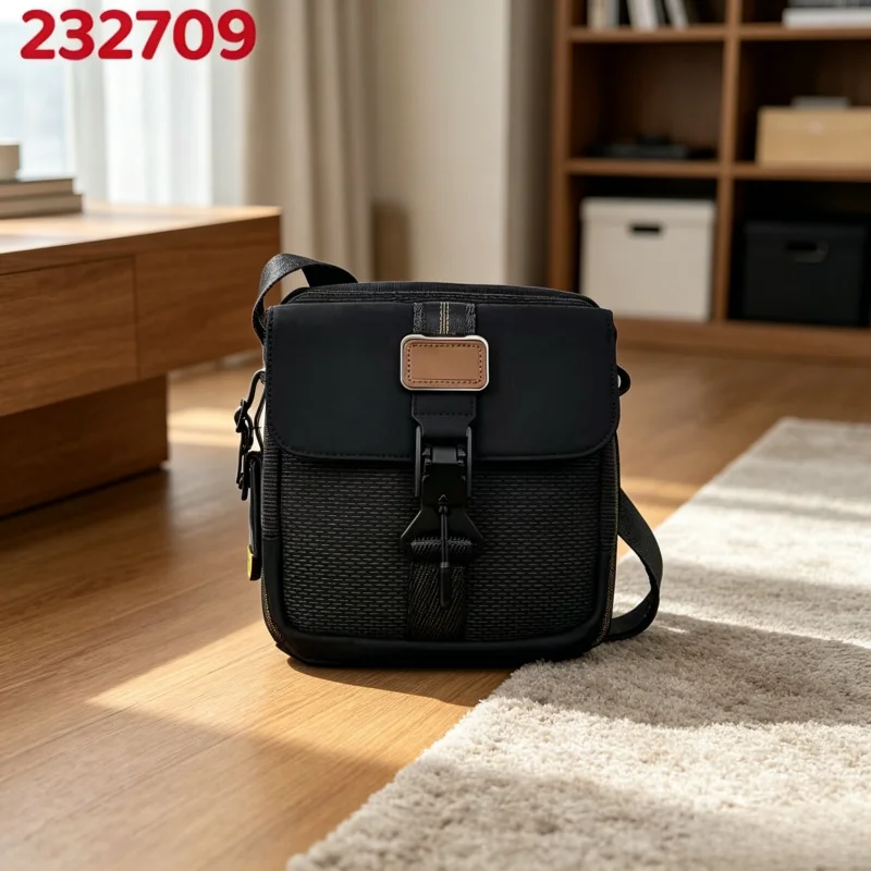

232709 New Men's Shoulder Bag: Stylish Small Square Ballistic Nylon Business and Casual Crossbody Bag
