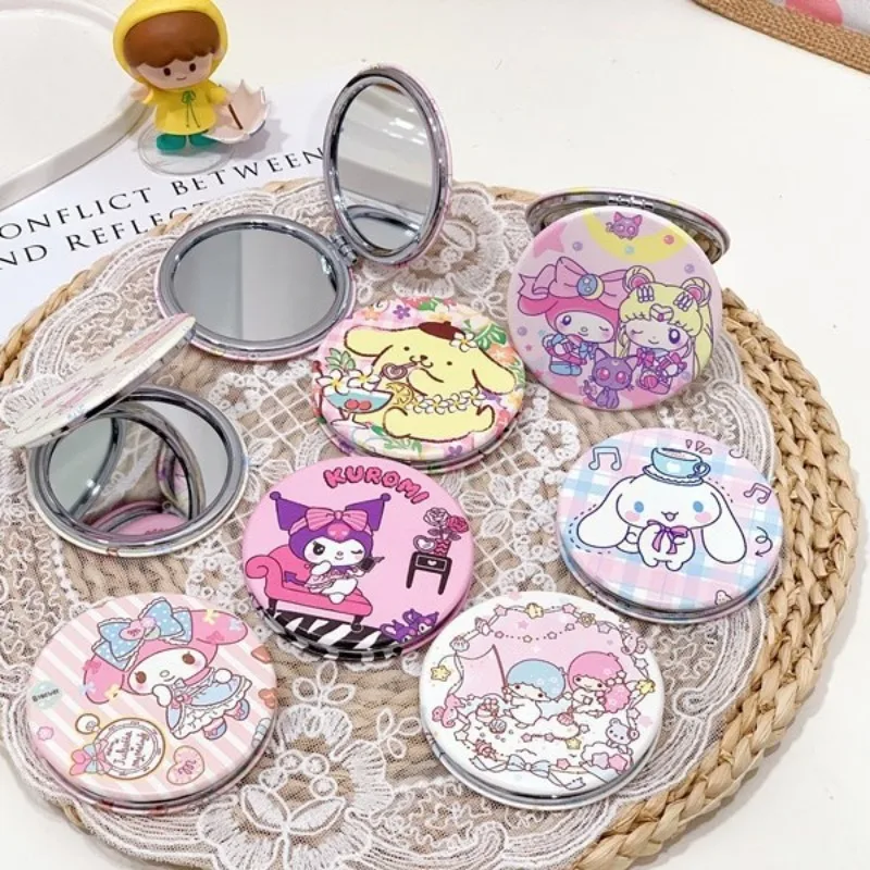 

Kawaii Hello Kitty Makeup Mirror Cute Cartoon Foldable Double Sided Mirror Portable Travel Women Supplies Student Gift Wholesale