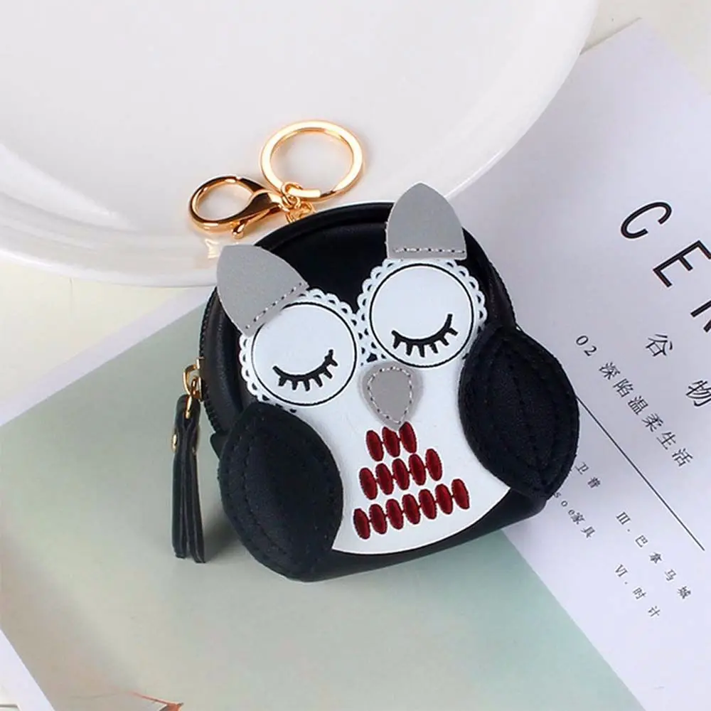 Mini Cute Card Holder Short Purses Key Holder Owl Clerk Cartoon Women Car Key Chain Owl Coin Purse School Bag Pendant Key Bag view 6