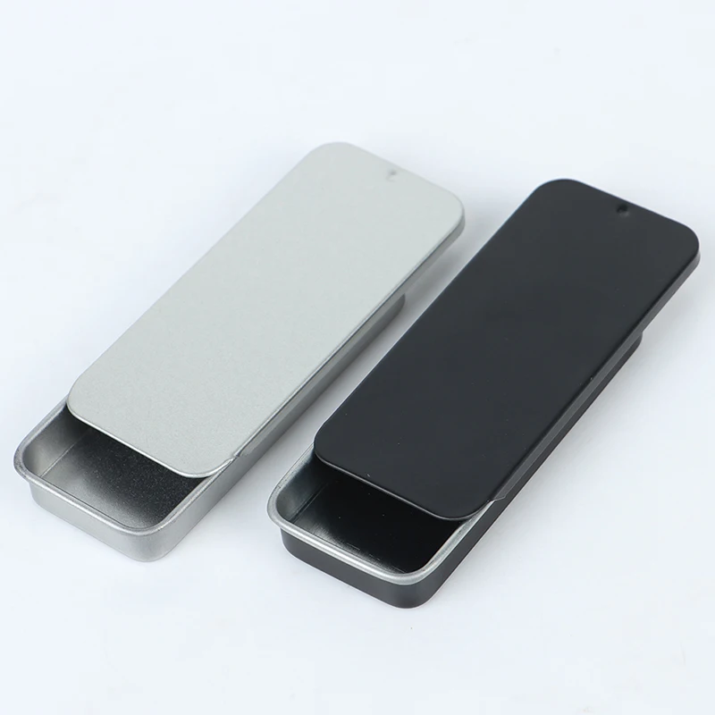 1Pcs Portable Tin Box Mini Iron Slide Cover Storage Jewelry Pill Cases Container Can