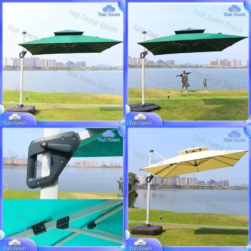 Artiz 2.7m 3m Waterproof Outdoor Garden Patio Umbrella for Sun Shade Rain Protection UV Resistant Folding Cantilever Beach