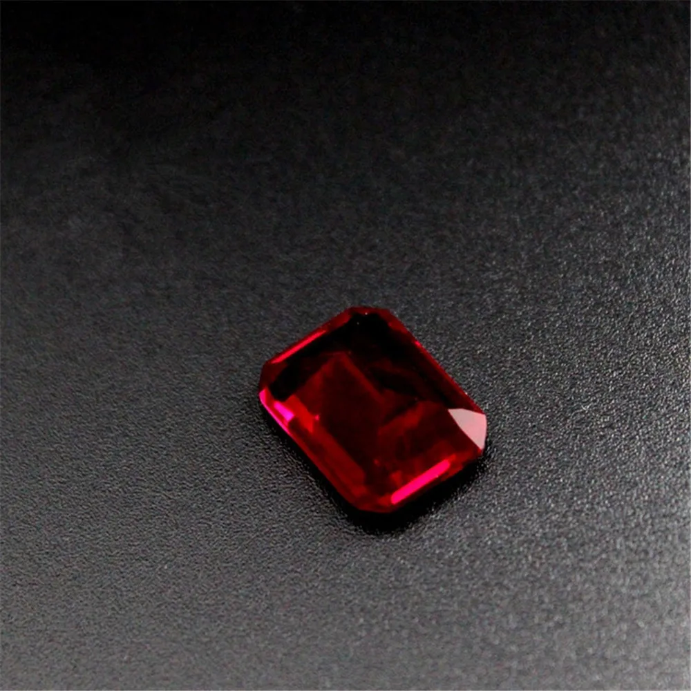 Ruby Rectangle Faceted Gemstone Emerald Cut Ruby Gem Multiple Sizes to Choose