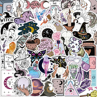50PCS Bohe Witchy Apothecary Graffiti Sticker Witch Sticker Astrology Tarot Goth Waterproof Toy Decals for Kid Girl Gift
