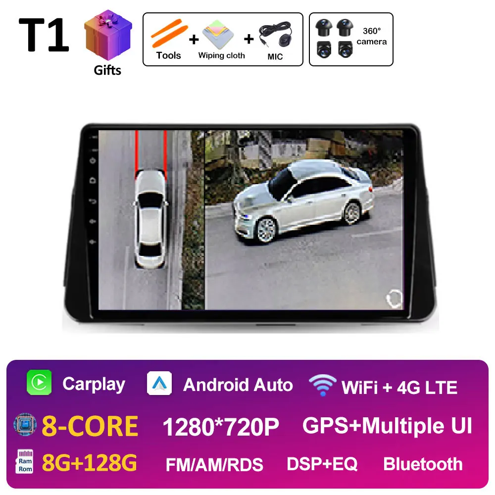 Android 14 Draadloze Carplay Auto voor NISSAN MICRA KICKS 2017 2018 2019 Autoradio Multimedia Videospeler 4G Navigatie GPS BT