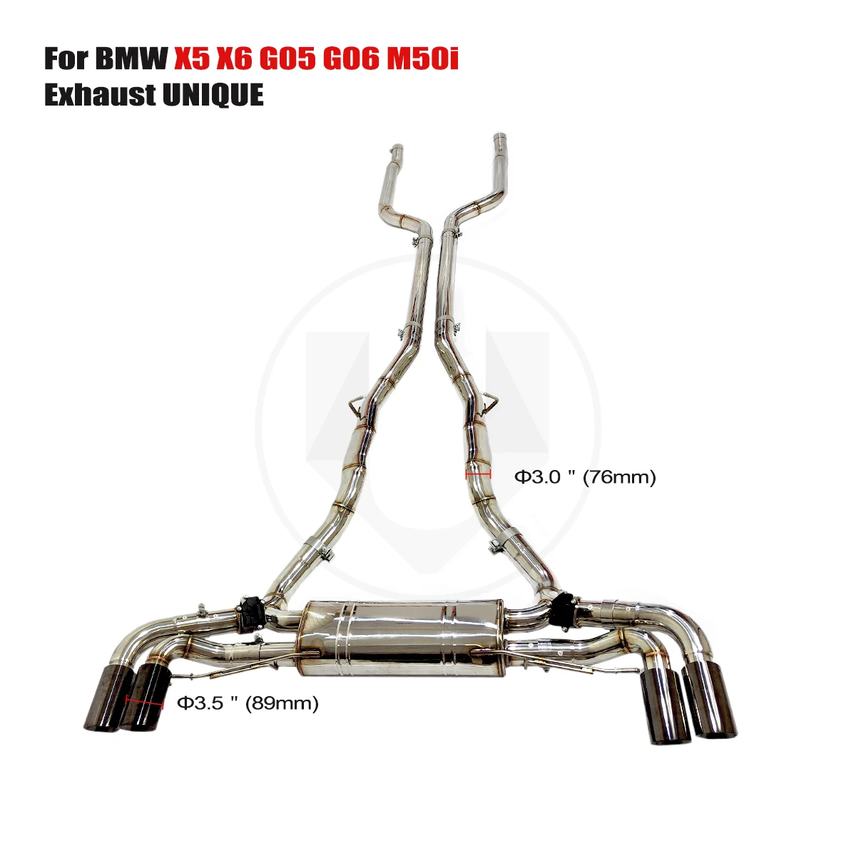 

UNIQUE For 2019-2023 BMW G05 G06 X5 X6 M50i v8 4.4T performance valve exhaust system ss304 exhaust muffler