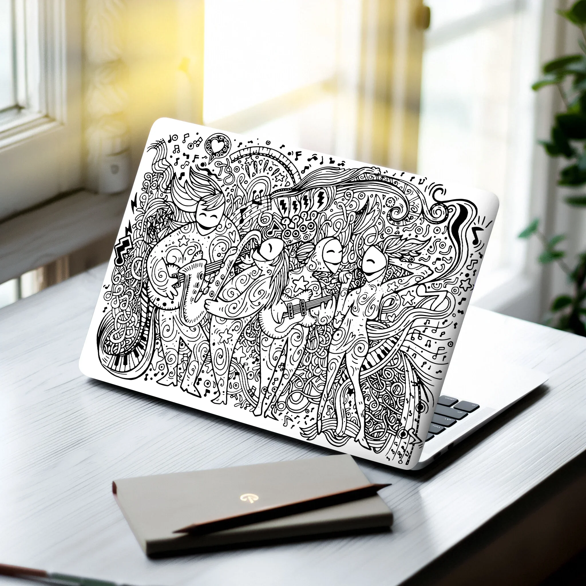 

2 Pack Cute Doodle Animation Laptop Stickers | Waterproof Aesthetic Computer Decor Decals for MacBook, Tablet & PC Art Crafts