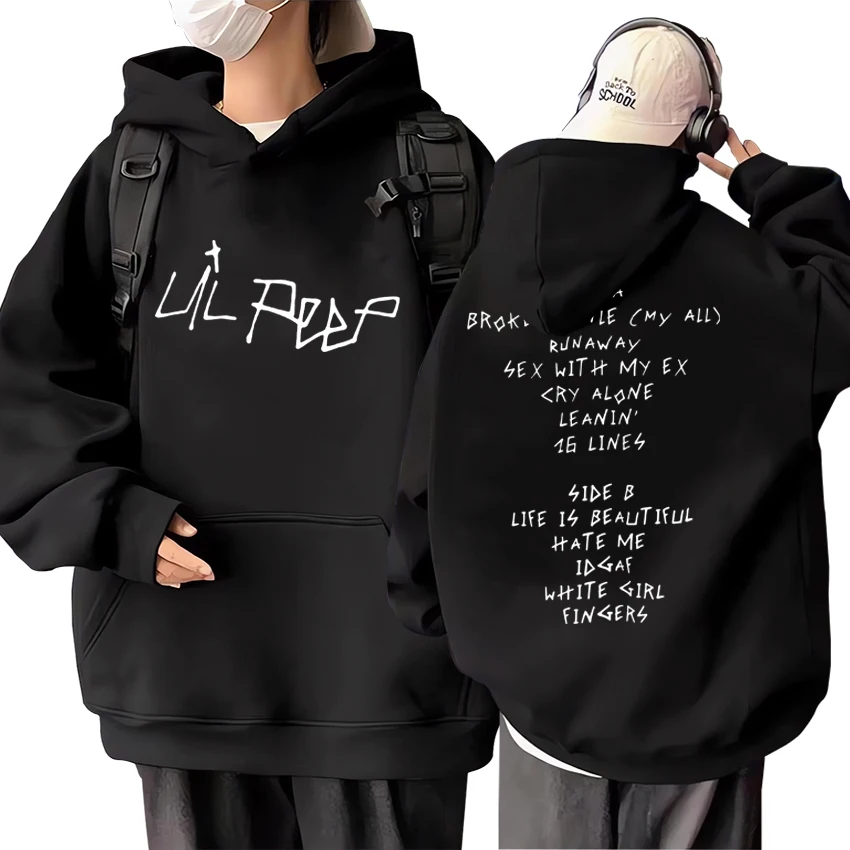 

Rapper Lil Peep vintage oversized Hoodie Men Women Bodywarmer streetwear Long sleeve hoodies Unisex print pullover Sweatshirts