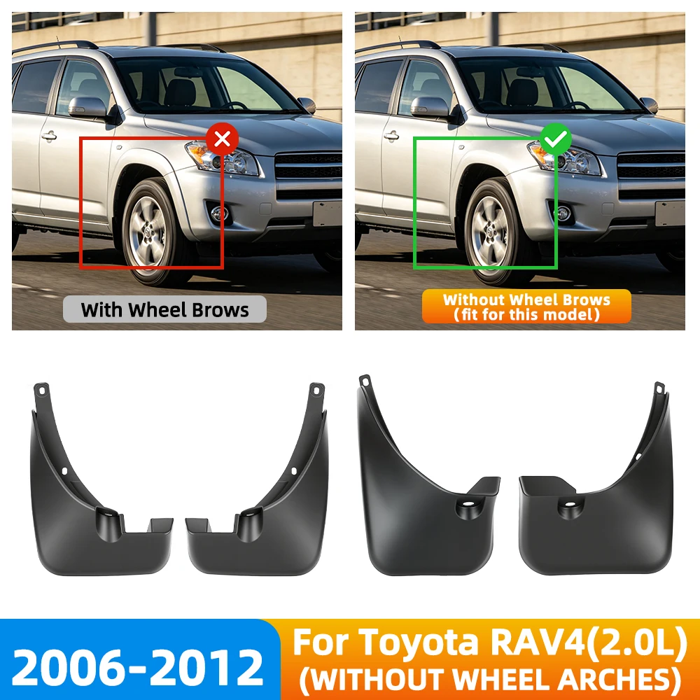 Schmutzfänger Spritzschutz für Toyota RAV4 2.0 2006 2007 2008 2009 2010 2011 2012 Vorne Hinten Kotflügel PVC Schmutzfänger 4 Stück/Set