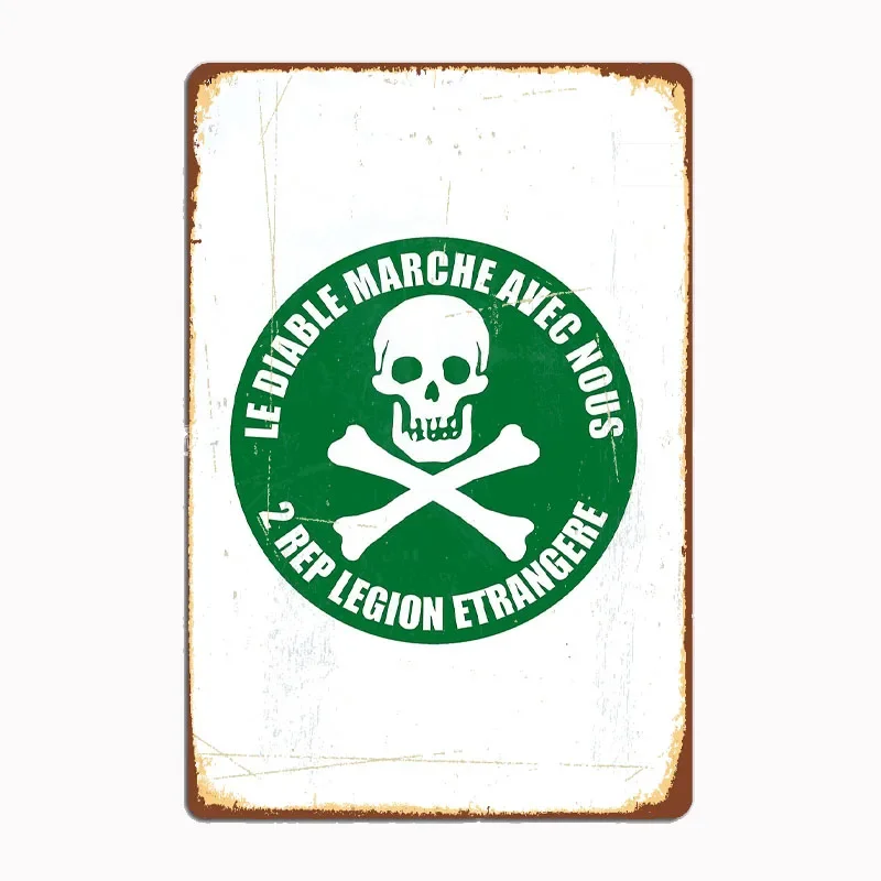 

THE DEVIL WALKS WITH US FOREIGN LEGION 2ME REP Metal Plaque Living Room Wall Decor Cinema Garage Classic Tin Sign Posters