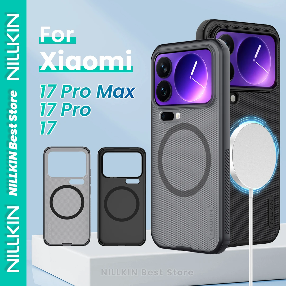 

Чехол Nillkin для Xiaomi 17 Pro Max/17 Pro/17 Magsafe, ТПУ + ПК, жесткий четырехугольный чехол с подушкой безопасности, супер матовый щиток Pro, магнитный чехол