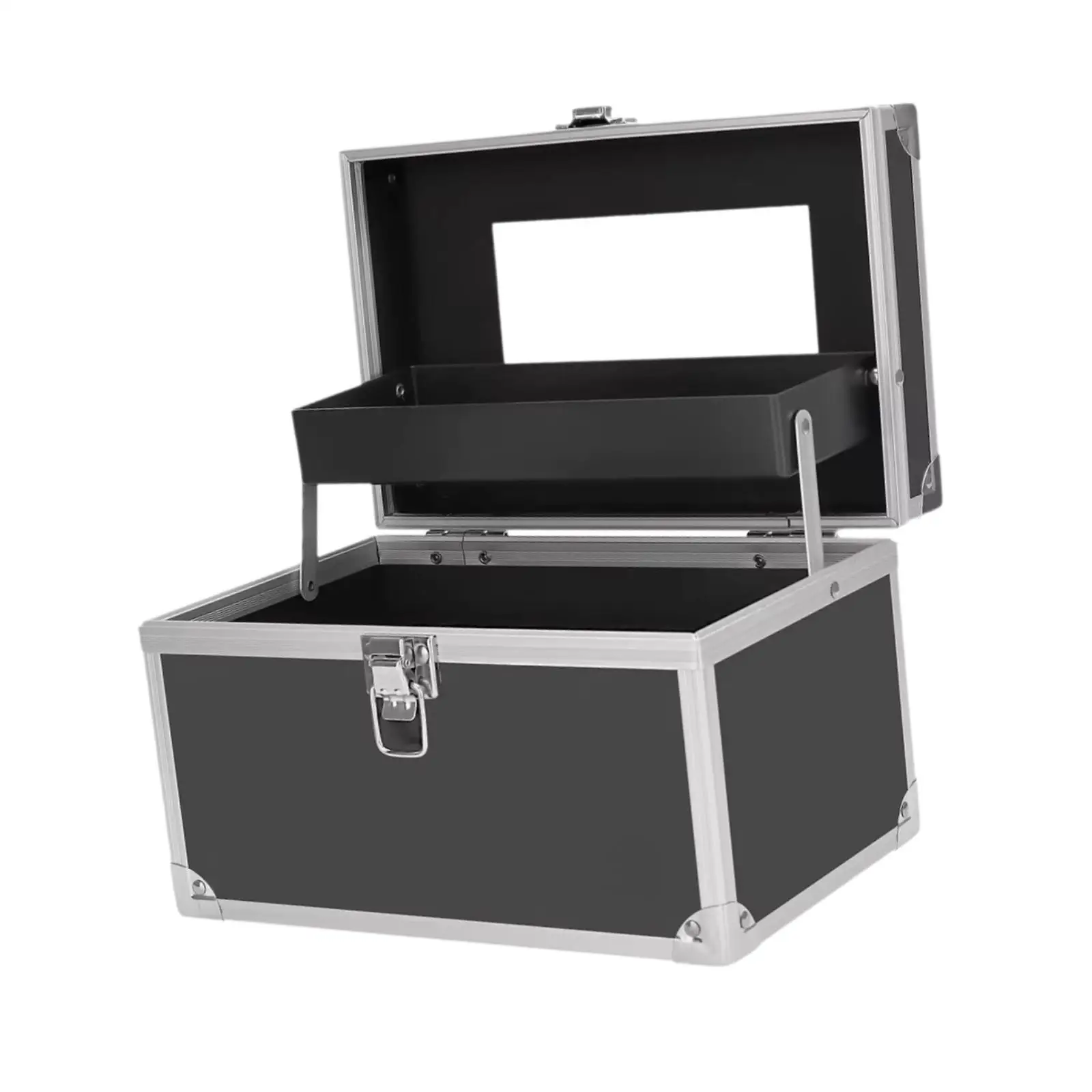 Pedicure Kits Portable Organizer Makeup Organizer with Handle Aluminum Alloy Cosmetic Box Carrying Case Manicure Supplies Case