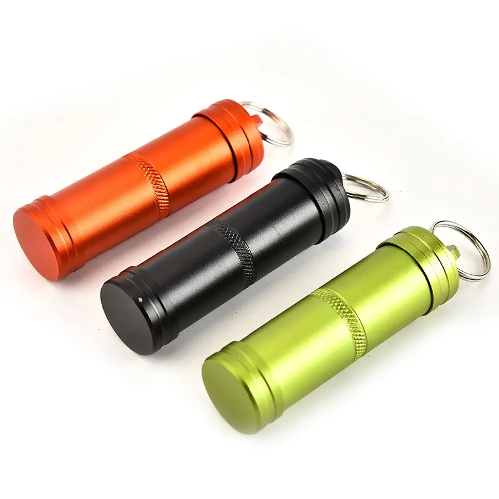 EDC Aluminum Earplugs Box Vitamin Healthy Care Outdoor Capsule Pill Case Keychain Emergency Pill Bottle Pill Storage Box - view 5