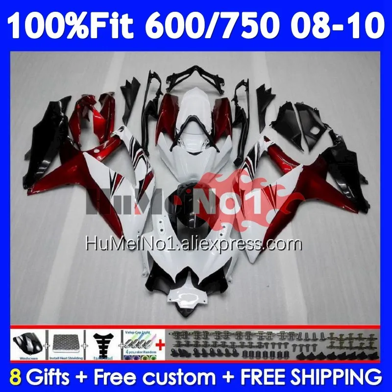 

Injection Kit For SUZUKI GSXR-750 GSXR 600 750 105No.16 K8 GSXR600 GSXR750 08 09 10 GSXR-600 2008 2009 Dark red 2010 Fairing