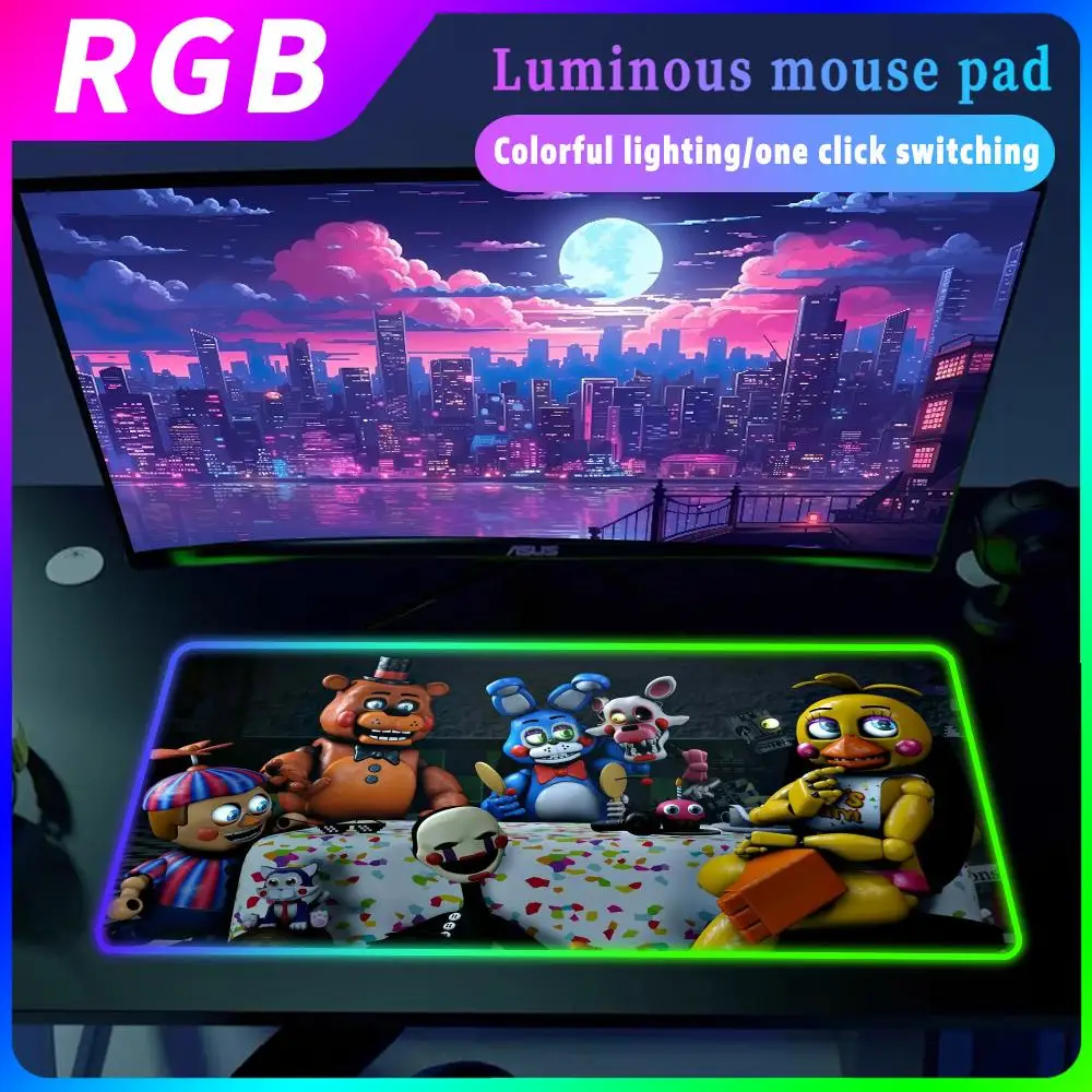 

RGB Funny sfm fnafs animatronics gamer Mouse Pad Computer Accessories Mousepad Desk Mat Large Keyboard Mats Gaming Mouse Pad