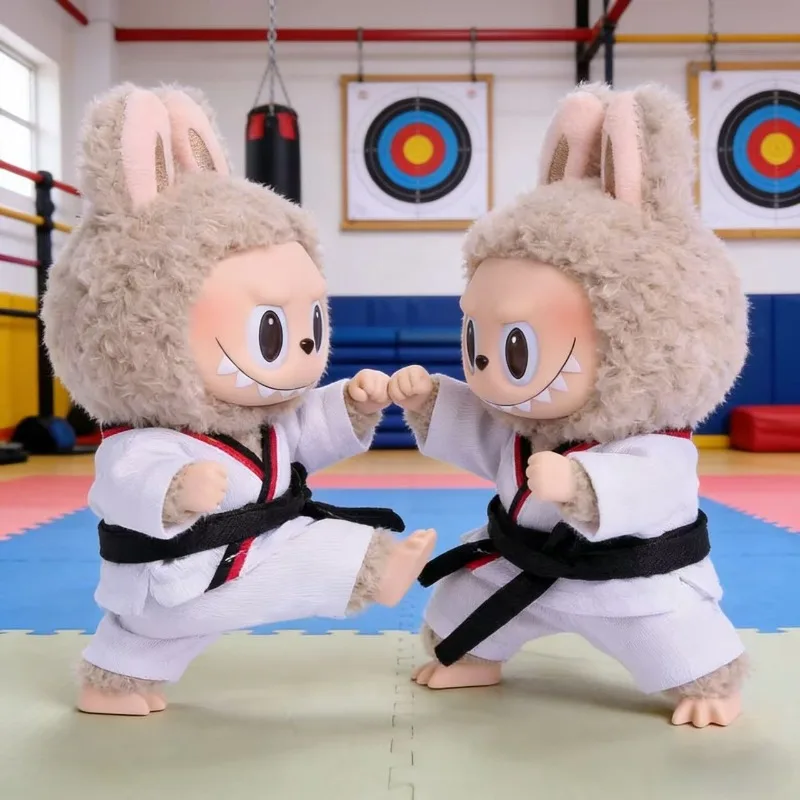 Nieuwe Labubu 3.0 Kleding Riem Taekwondo Pop Kleden voor Labubu Sport Leisure Pak Karate Kleding Mini Pluche Pop Accessoires Gift