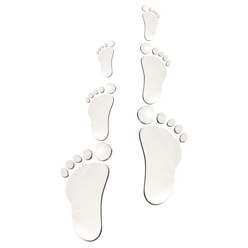 

Acrylic Mirror Wall Decal 1 Sheet Footprint Style Self Stick Decorative Sticker for Children Room Nursery Bedroom Home Wall