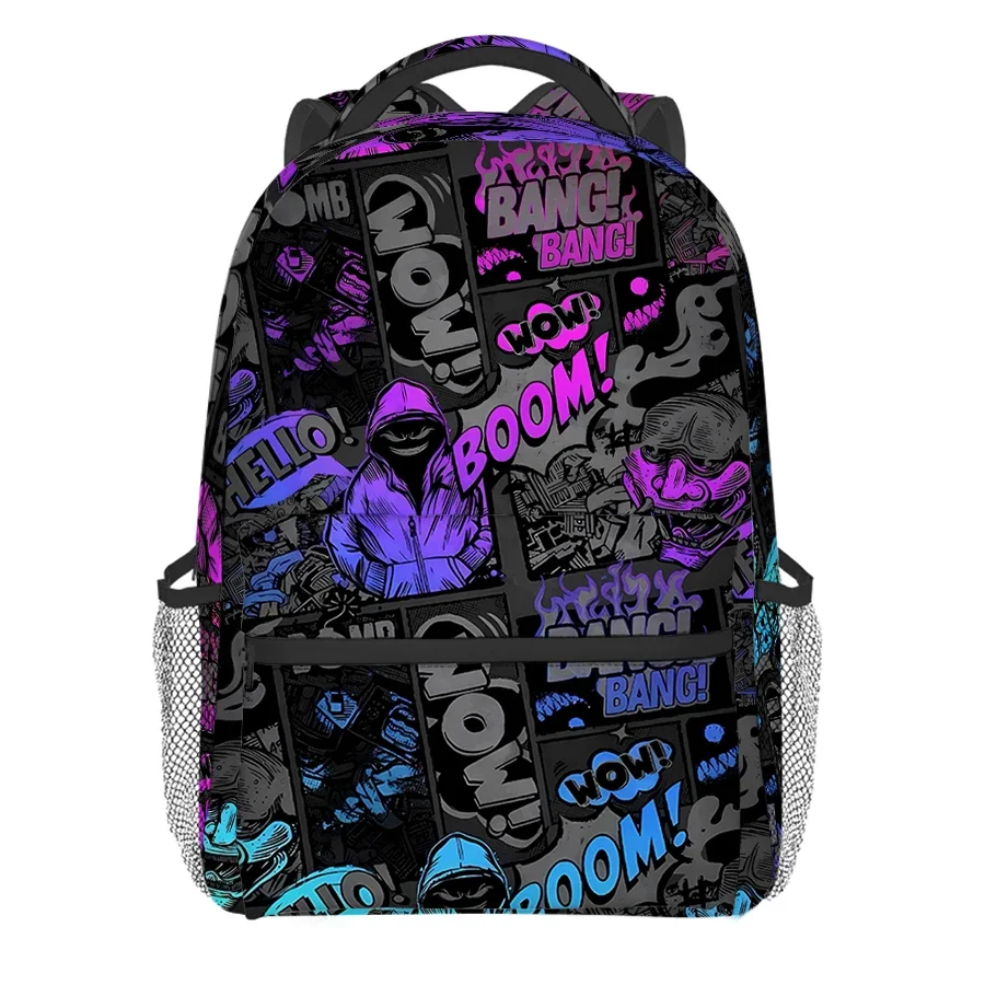 Explosion English Letter Backpacks for Boy and Girls Best Gifts 2D Flat Cartoon School Backpack for Children