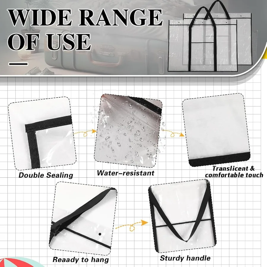 윈드윤 2팩 대형 포스터 보관 가방 48 x 36 게시판 홀더 아트 포트폴리오 케이스 PVC 아트 포트폴리오 컨테이너 게시판