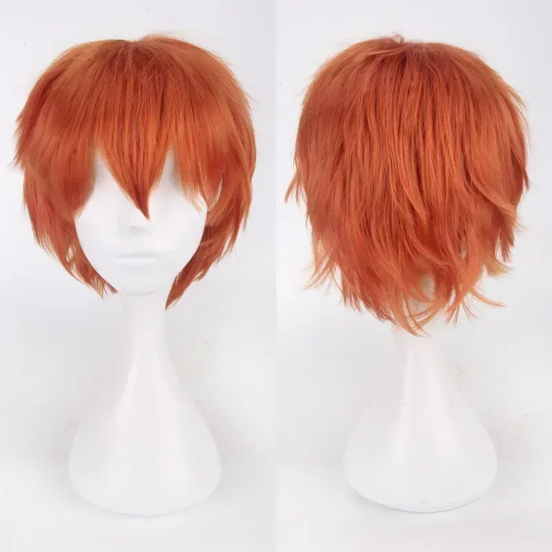 Anime Mystic Messenger 707 Cosplay Synthetische Perücke Kurze Rot Orange Hitzebeständige Haar Cosplay Perücken – Detail 10
