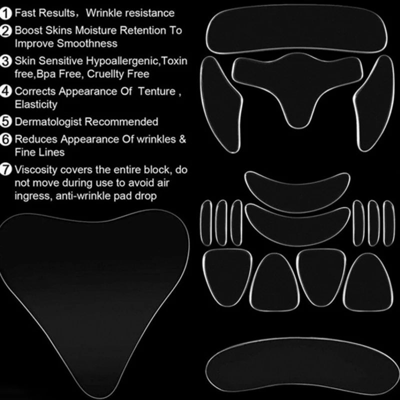 18 قطعة قابلة لإعادة الاستخدام سيليكون العين الجبين رفع منصات إزالة التجاعيد مكافحة الشيخوخة ملصقات أدوات العناية ببشرة الوجه #5