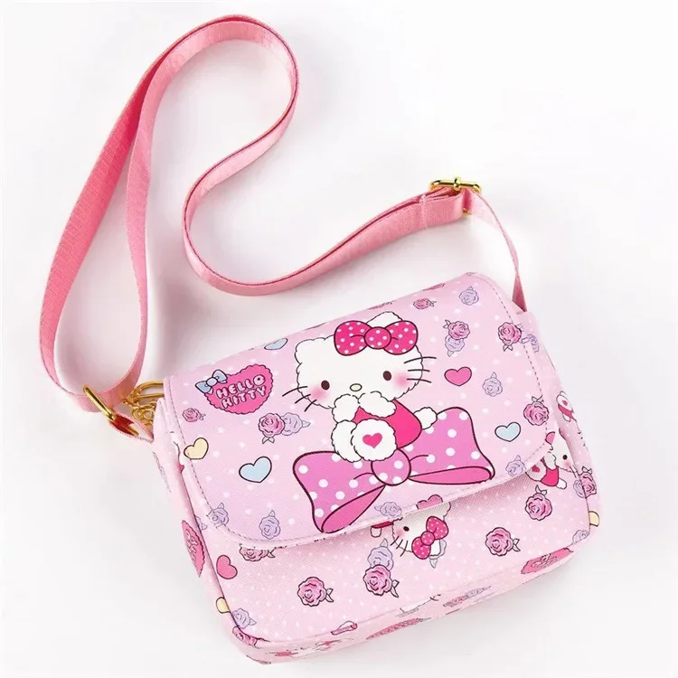 Sanrio Kuromi Fashion Casual All-match Small Bag Women\'s Leather Crossbody Shoulder Bag Anime kawaii Cartoon School Bag Mochila