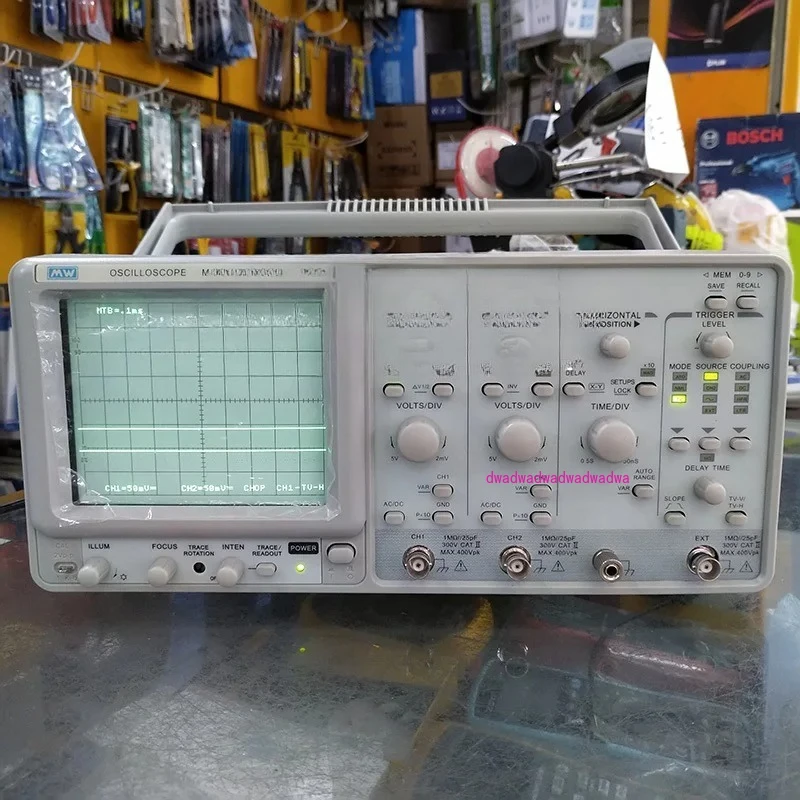 

MW MOS-6103 Dual Channel Bandwidth 100MHz Dual Trace Analog Oscilloscope Inlet Oscilloscope Tube
