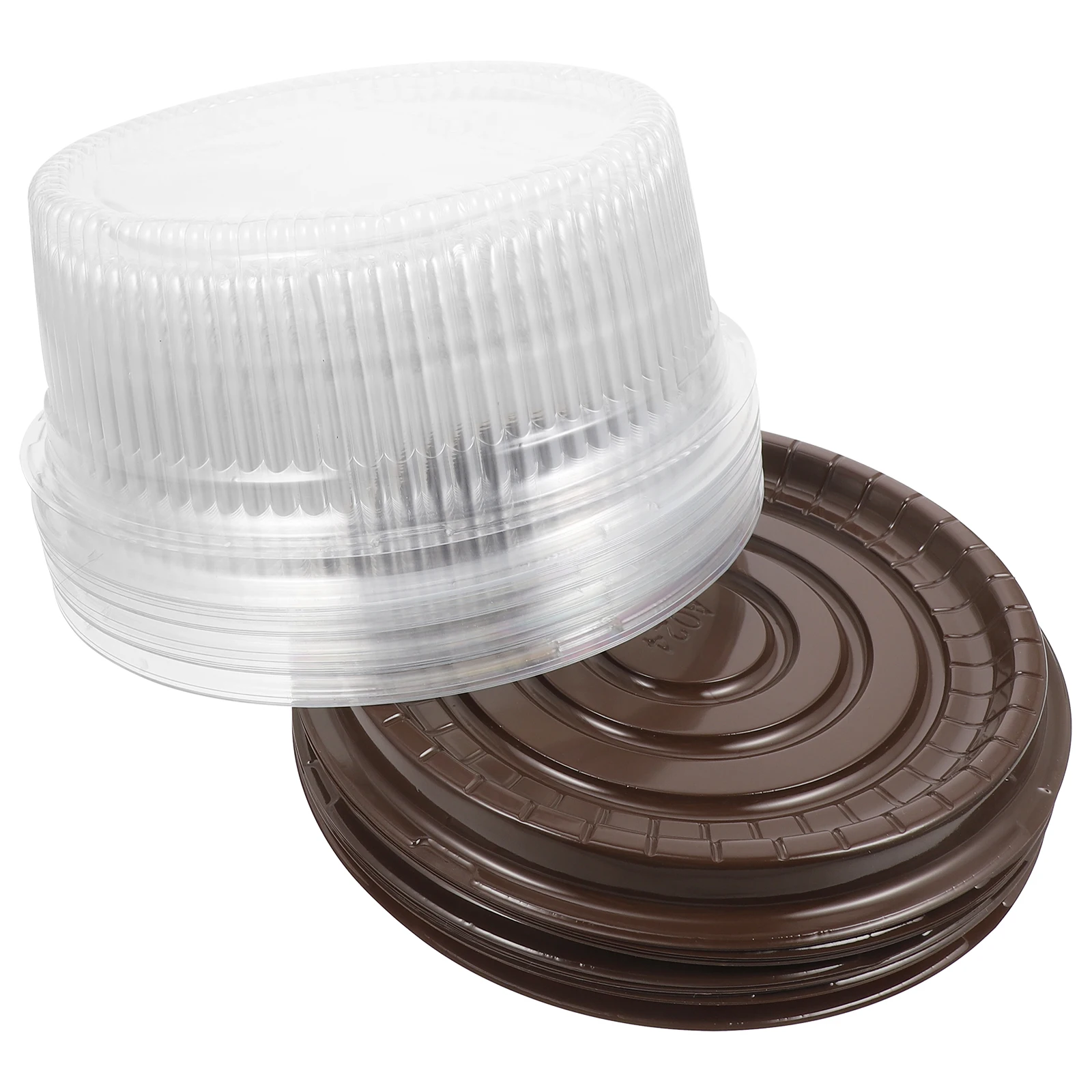 

20PCS Cake Boxes Plastic Round Single Jumbo Muffin Containers Storage Transport Cupcake Holder Fruit Food Baking Pan
