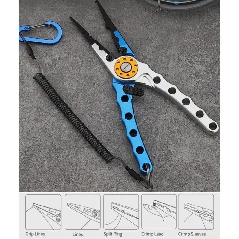 

U2JB Campers Anglers Fisherman Алюминиевые плоскогубцы для удаления крючков и обработки режущей лески