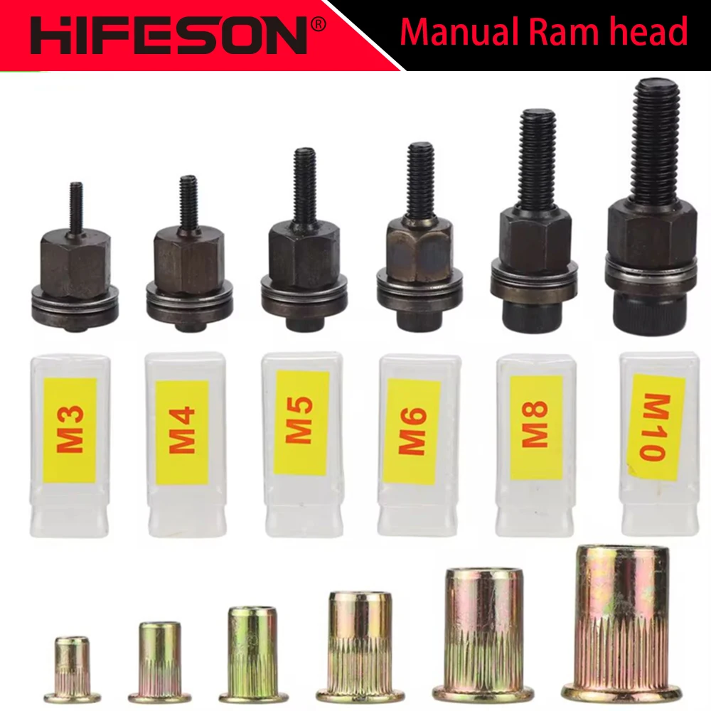 Ensemble de têtes d'1948 à rivets à la main, outil de rivnut manuel, accessoire pour kg M3 figuré M5 M6 M8 M10 M12, installation simple, 21 pièces