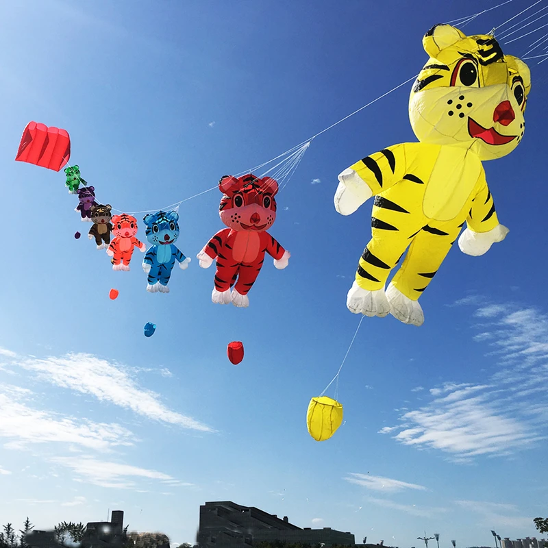 free shipping large inflatable kite tiger kite outdoor toys giant dragon kite string reel animal kitesflying dragon Breezemoon