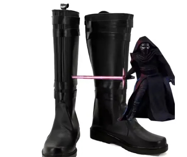Movie Kylo Ren Cosplay Boots The Force Awakens Kylo Ren Prop Boots Halloween Carnival Cosplay PU Leather Shoes
