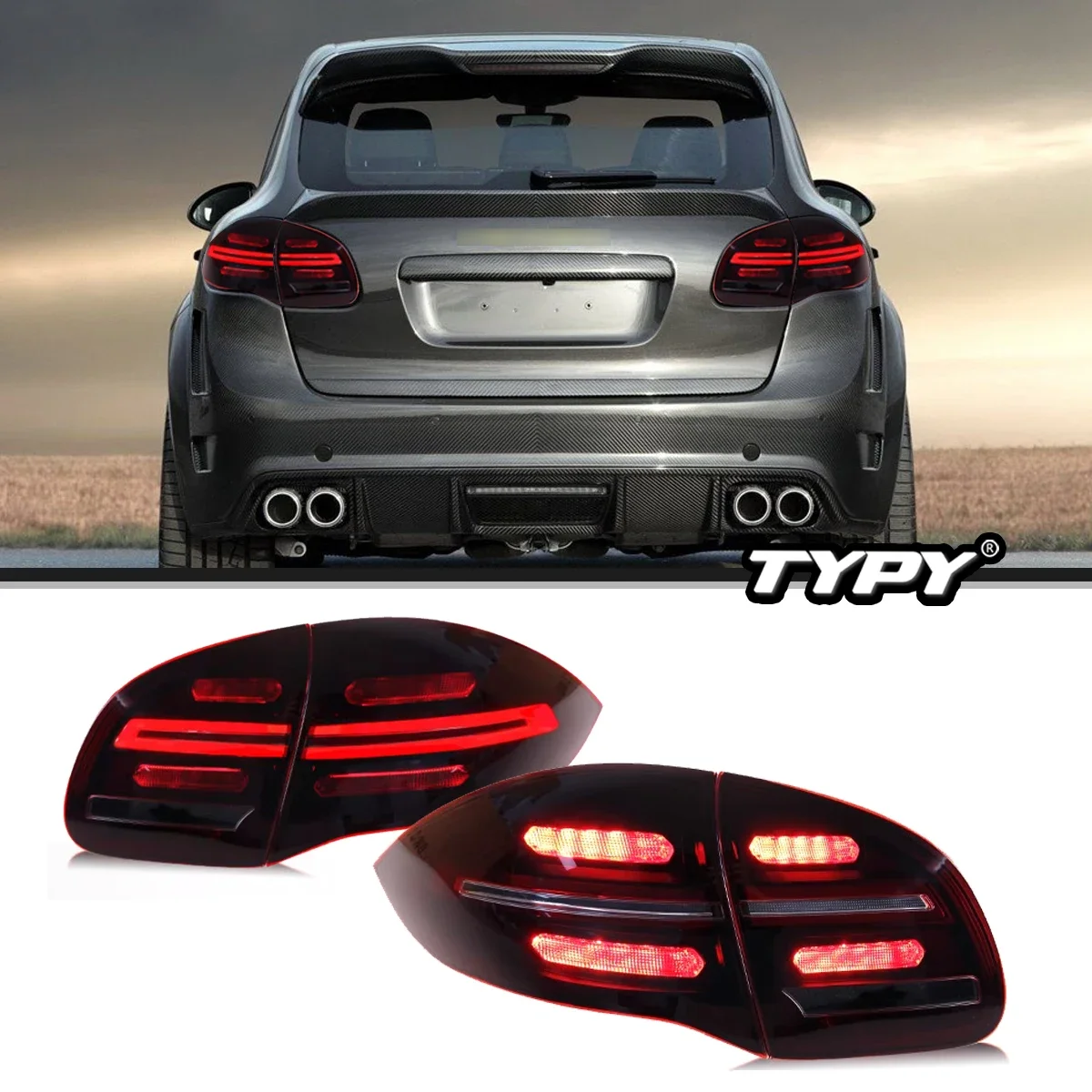 

Car Lights For Porsche Cayenne 958.1 Taillight 2011-2014 Upgrade Modified to New DRL Dynamic Turn Signal LED Taillight