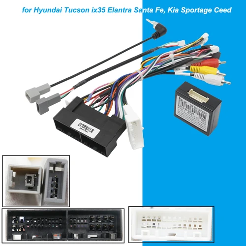 Arnés de cableado CAN Bus, conector de 16 pines, adaptador de Cable Android para coche, para Hyundai Tucson ix35 Elantra Santa Fe, Kia Sportage Ceed