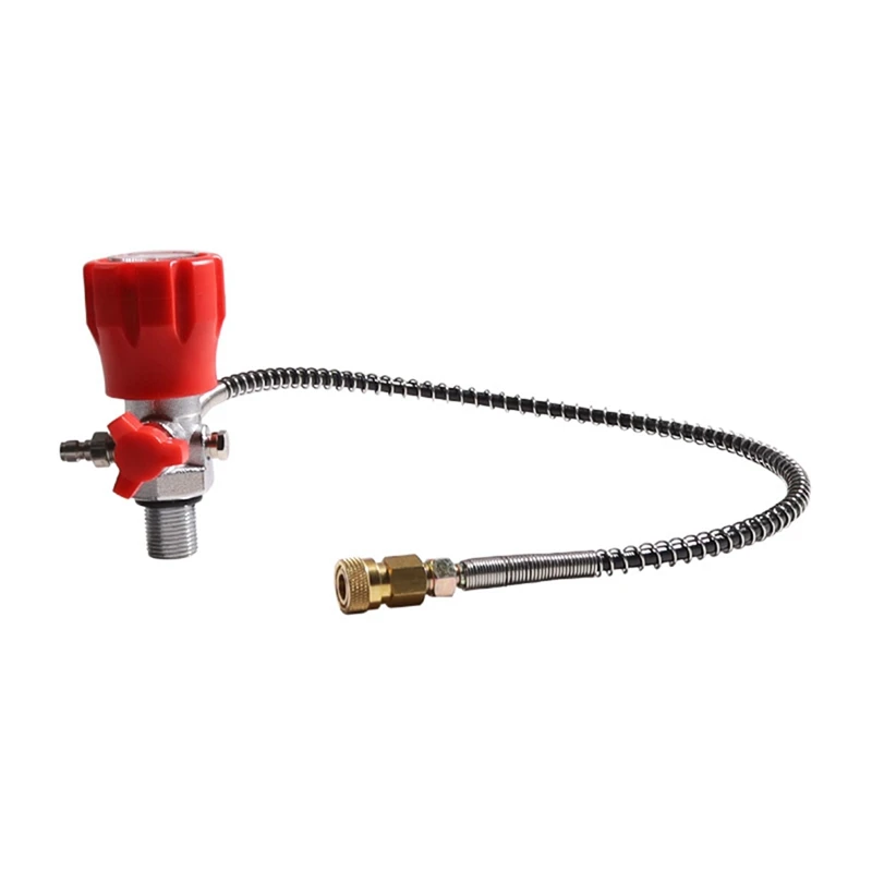 

CO2 Tank Compressed Air DIN Valve Gauge & Fill Station,6000Psi High Pressure, 6Mm Quick Disconnect Adapter