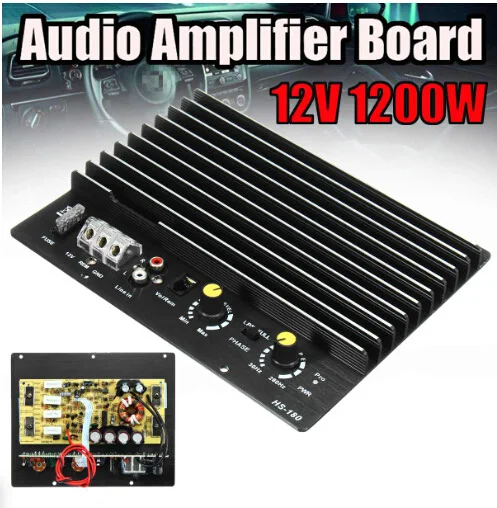 Kl-180 12V 1200W Automobile Audio Single Power Amplifier Diy Auto Speler Subwoofer Car Player